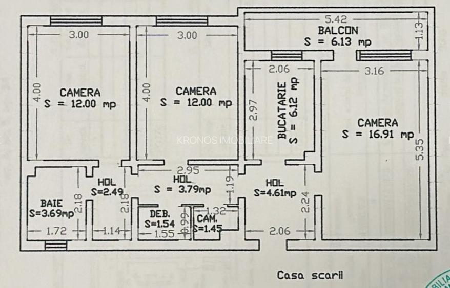 OCAZIE ! GARA - ABATOR 3 CAMERE DECOMANDATE 75 MP. RENOVAT LUX CENTRALA GAZE - 1