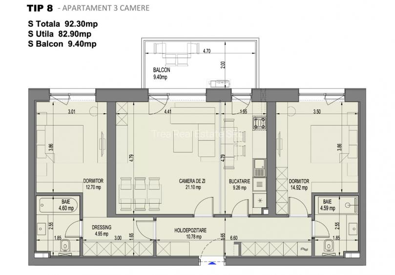 Cesiune 3 Camere Nusco City Park | gradina si parcare |  | TVA inclus - 5