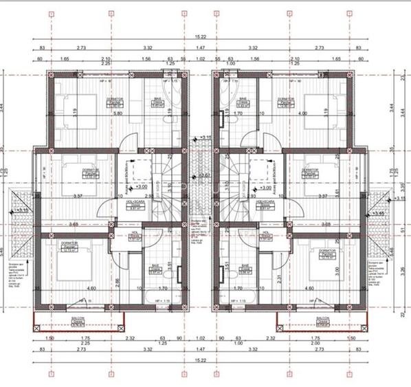 Duplex despartit prin camera tehnica - bucatarie inchisa - living generos - 2