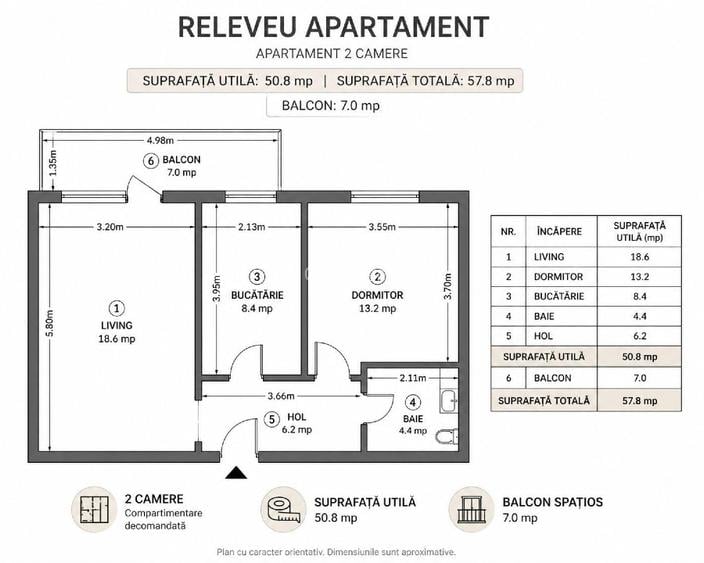 Apartament 2 camere – Biruinței, Popești-Leordeni Construcție nouă - 11