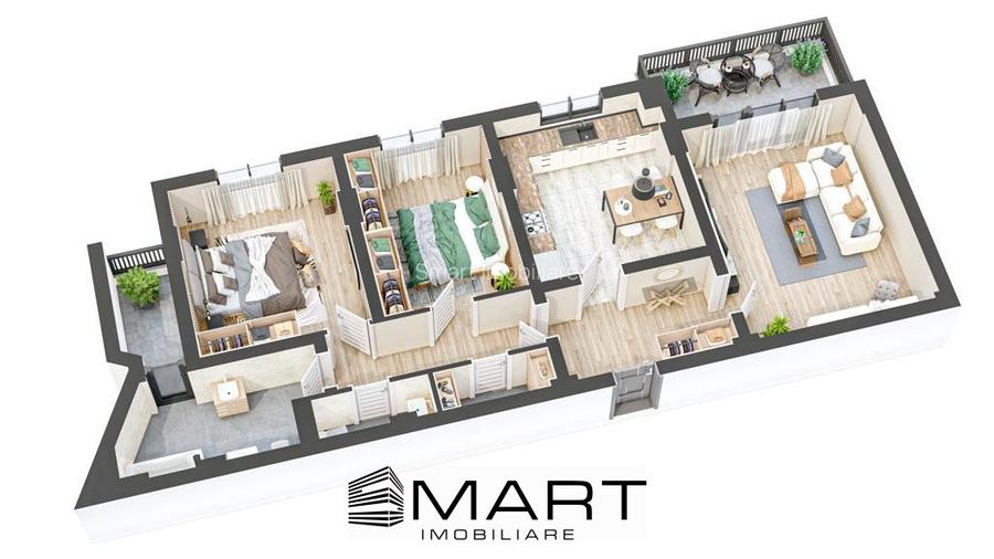 Apartament 3 camere decomandate 82mp + 12mp balcon zona Ciresica - 5