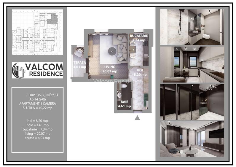 Valcom Residence Bartolomeu, Garsoniera, terasa 4.01 mp , Comision 0% - 5