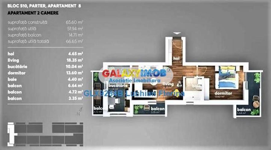 Comision 0% I 2 camere, 3 balcoane, loc de parcare I Kristal Residence - 13