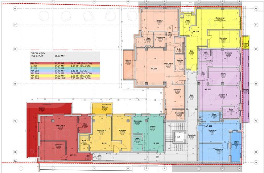Apartament cu 2 camere, 71.23 mp, etajul 2/3, bloc nou, balcon generos