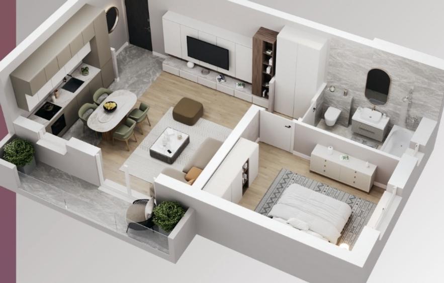 Apartament Nou cu 2 Camere în Giroc | AC | Parcare Inclusa, Incalzire pardoseala