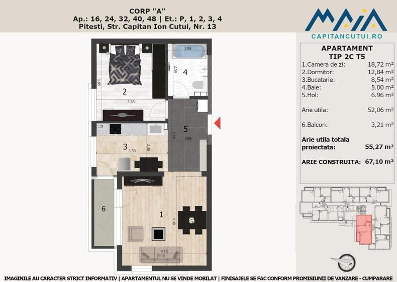 Apartament 52mp utili | Finisaje Premium | Langa padure - Pitesti, Negru Voda