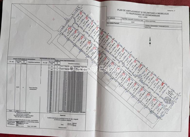 Teren intravilan 502mp - Str. Primăverii Comuna Berceni