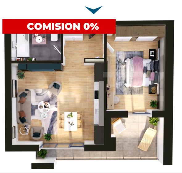 Comision 0 | Apartament de vanzare, 2 camere, 54 mp, zona Torontalului