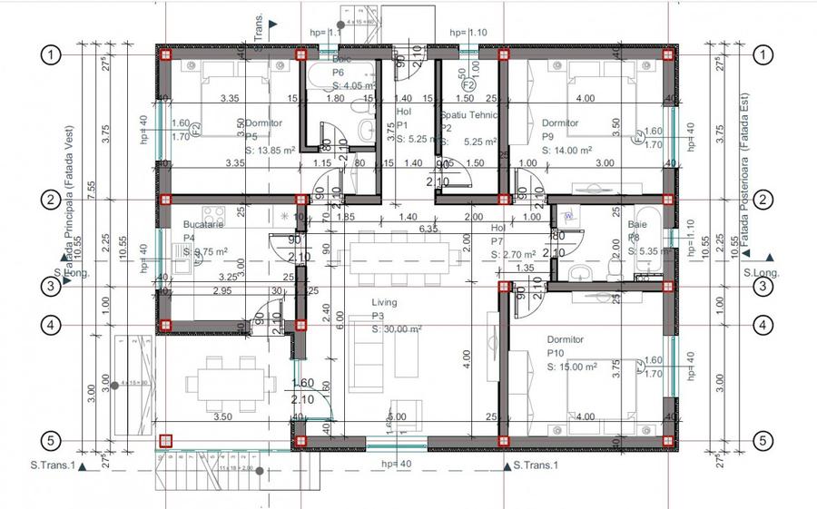 Casa individuala 1 nivel, 120mp cu teren 500mp in Cristian