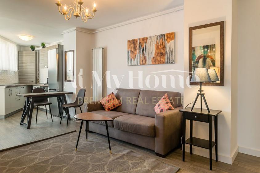 Apartament NOU ultracentral cu 2 camere, complet mobilat, terasa 15mp, 2 bai