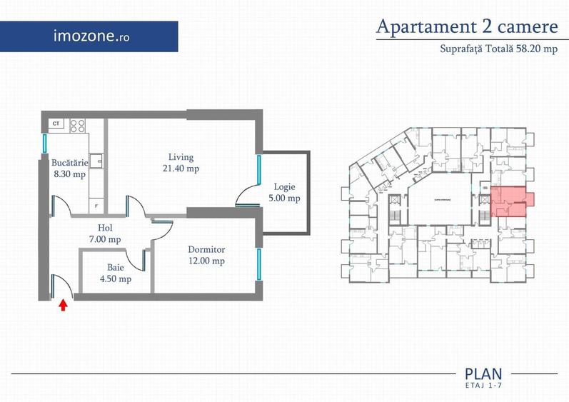 Militari-Metrou Preciziei -2 Camere , 58.2 mp, Ideal Investitie sau Locuinta