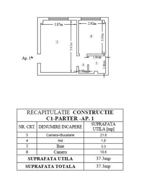 Ap 2 Camere - Bloc Nou – Păcurari – Ideal pentru Birou sau Locuință