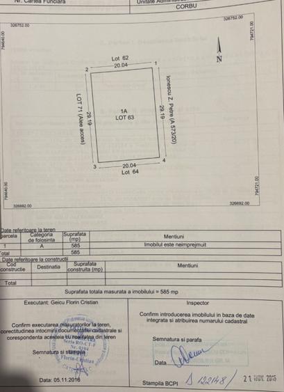 Teren intravilan 585 mp in Corbu, ideal pentru investitie