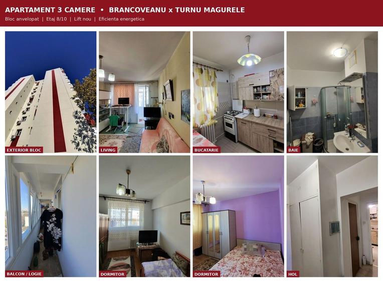 Apartament 3 camere Brâncoveanu comision 0 cumparator