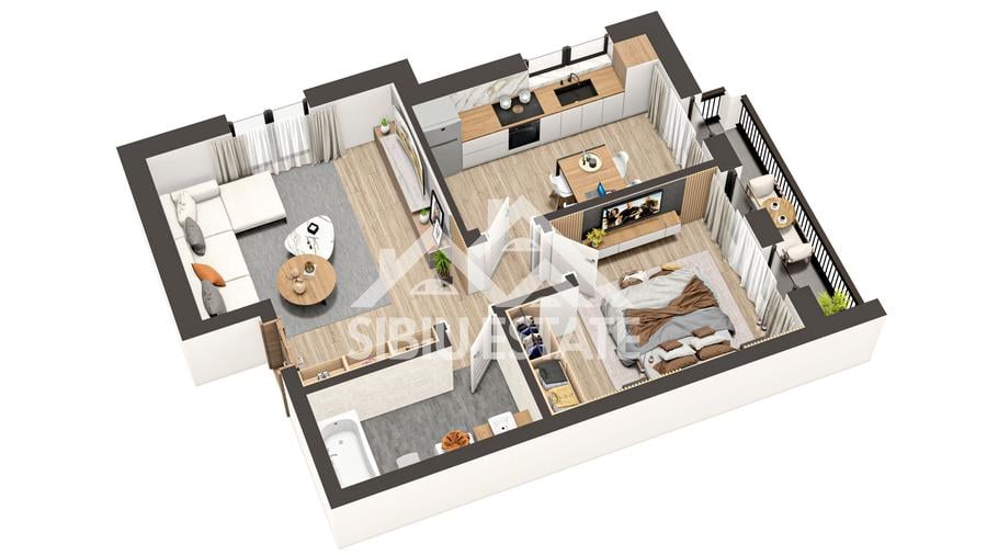 Apartament 2 camere decomandate proiect Premium Ratiu- Selimbar
