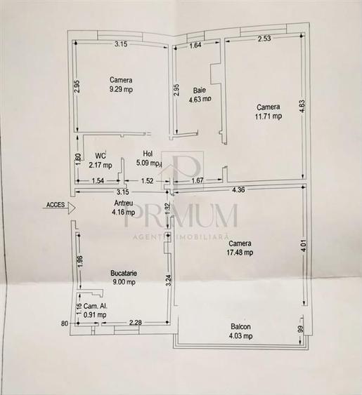 COMPLEX STUDENTESC - 3 CAM | DECOMANDAT | 2 BAI | INCALZIRE PARDOSEALA | RENOVAT