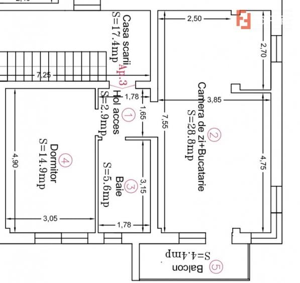 Apartament de vanzare, 2 camere - pozitie excelenta - Mosnita