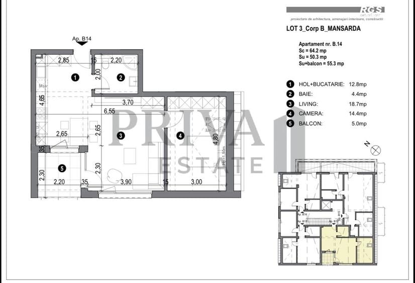 Apartament 2 camere, parcare inclusa, lift
