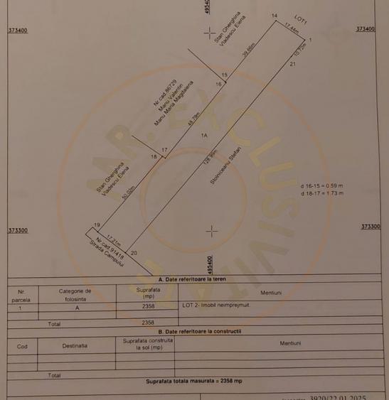 Vanzare Teren intravilan Stefanesti - Primarie str. Campului