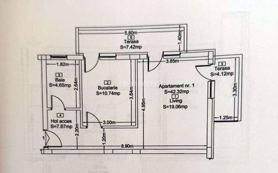 Apartament decomandat Floresti, Cluj, 42 mp utili, 12 mp terase, finisat - 4