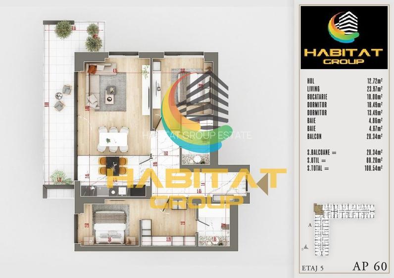 Apartament 3 camere, zonă liniștită, aproape de parc - 6