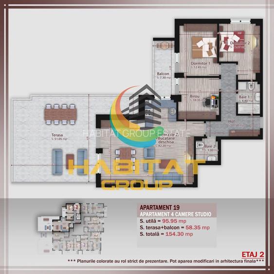 Pallady 4 camere 90 mp + terasa 51 mp in bloc tip Boutique - 2