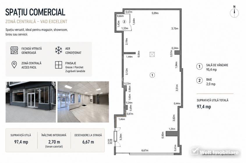 Spatiu comercial 97mp, parter langa piata Marasti - 8