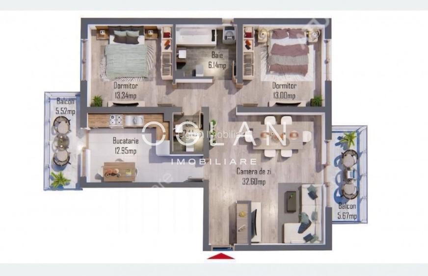 Comision 0% Apartament 3 camere, 2 balcoane, Selimbar - 12