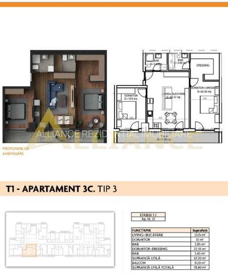 {Aparatorii Patriei} Apartament cu 3 camere | 2 bai - 79 MP - - 6