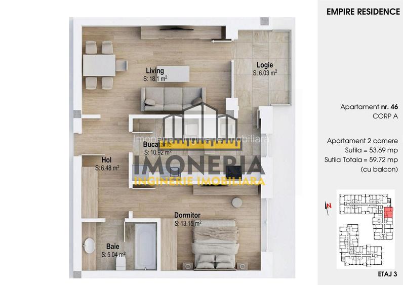 Empire Residence Tornadei 2 – Comision 0% – 2 camere spatioase, imobil premium - 17