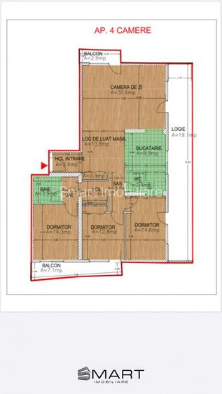 Apartament 4 camere la cheie 114mp + 33,5mp terase Mihai Viteazul - 1