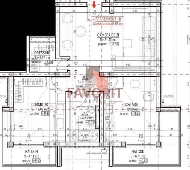 Spatios. Bucatarie inchisa. 2 balcoane. - 1