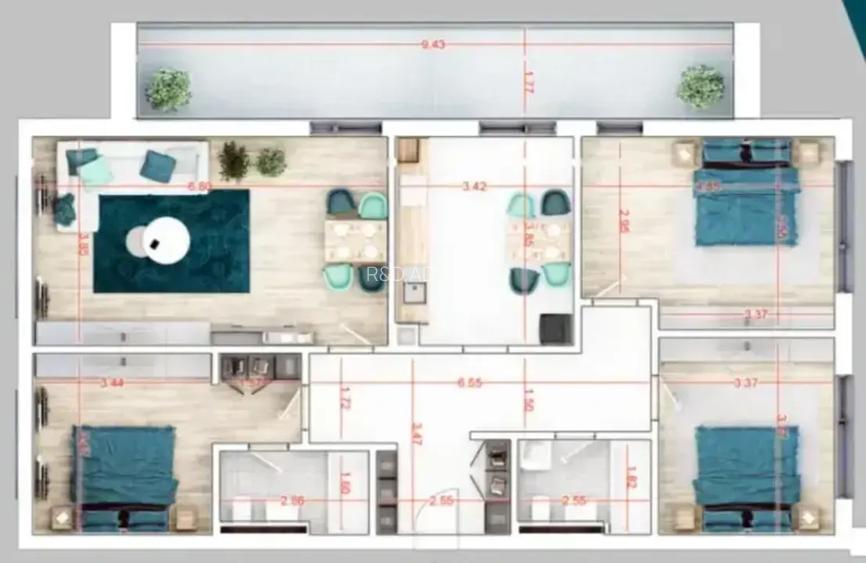 Apartament 4 Camere Premium Metrou Teclu - Scoala - 2