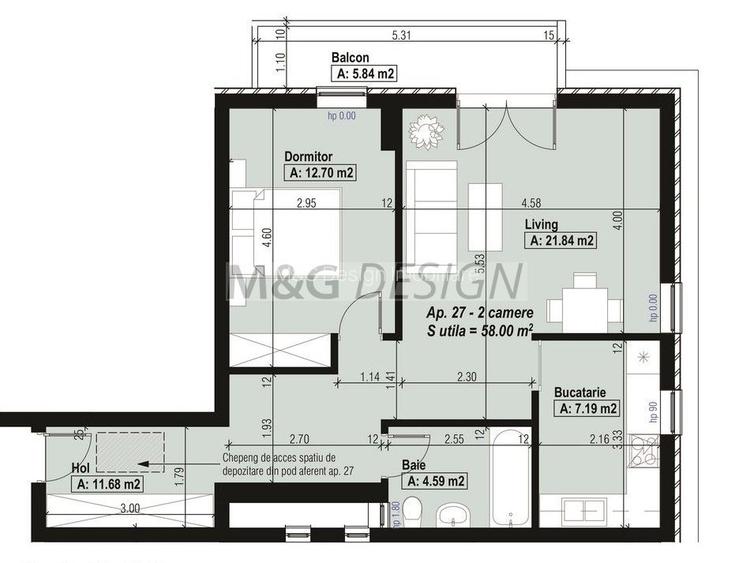 Aradului bloc nou, apartament 2 camere+ loc parcare - 1
