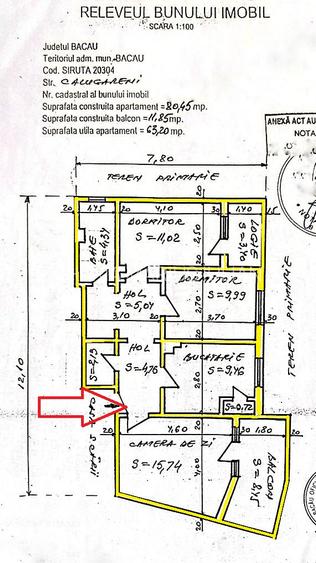 Apartament 3 camere si 2 bai de vanzare, str. Calugareni, Bacau-NORD - 3