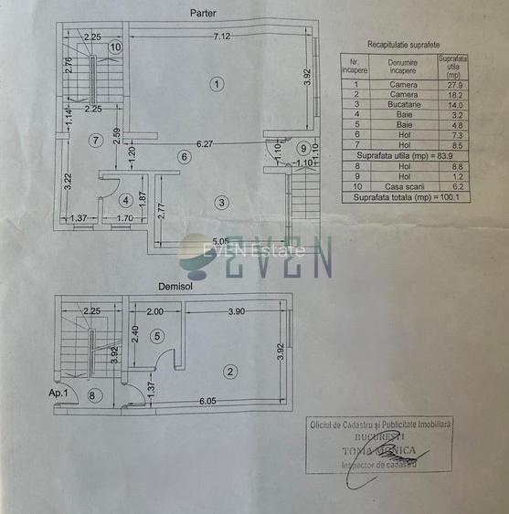 3 camere bloc nou 2024, curte 40 mp – Crângași - 1