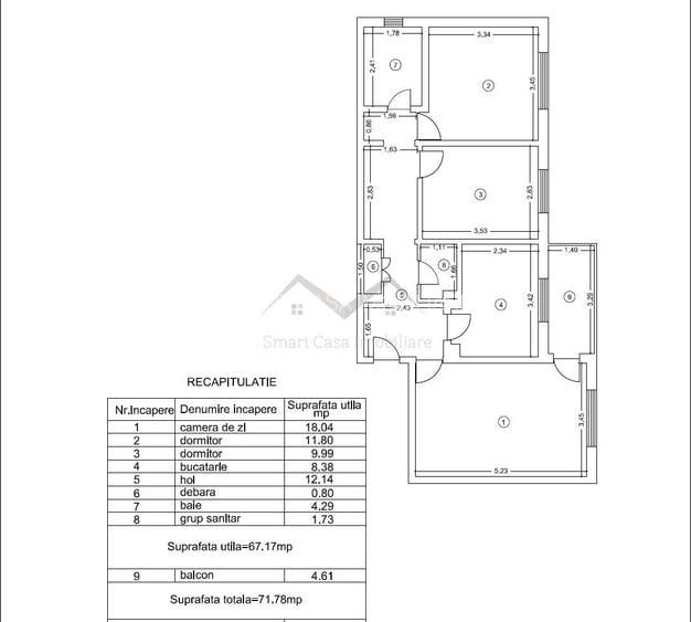 Apartament 3 camere Decomandat Nicolina 2 - 10