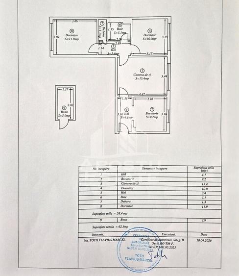 Apartament cu 3 camere,semidecomandat,de vanzare, zona Garii,Timisoara