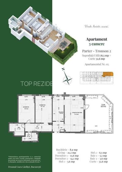 AP. 3CAM. DECOMANDAT + GRADINA IN COMPLEX PREMIUM / COMISION 0%! - 2