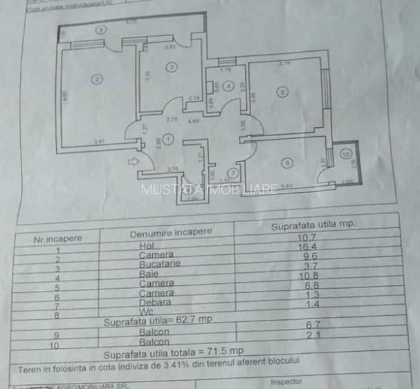 Apartament 3 camere, comfort 1 decomandat, zona Scolilor. Etaj 3. - 2