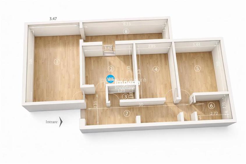 Apartament 3 camere de vanzare in zona Nicolina Belvedere 72 mp 2 bai - 2