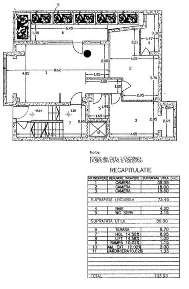 APARTAMENT CU 3 CAMERE SI TERASA - RENOVAT - IMOBIL  2004 - RETRAS - AVIATORILOR - 1