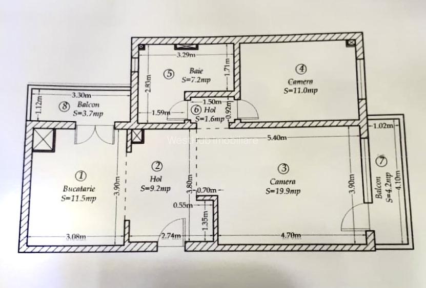 Apartament 2 Camere, 60 mp Utili, Etaj 1 - Zona Aradului - 8
