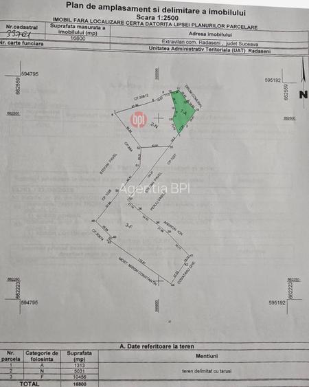 SE VINDE Teren INTRAVILAN de 1313mp si teren EXTRAVILAN de 18.687mp in RADADENI - 9