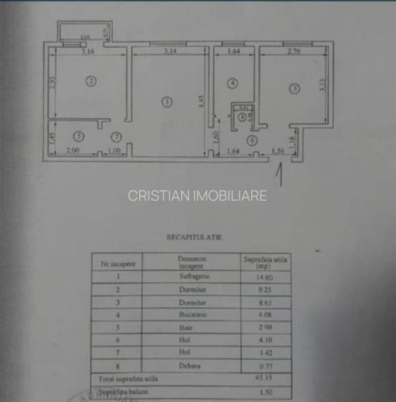 3 camere, etaj 2, Disponibil Imediat, Obor - 7