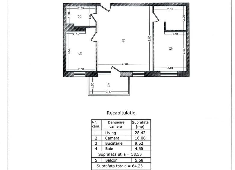 Apartament 2 camere | Hercesa Vivenda | 59 mp | Mobilat & utilat | Balcon 5,6mp - 10