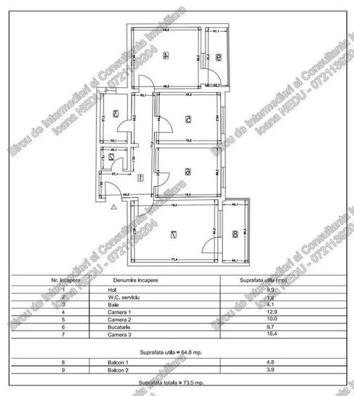 🙋Faleza NORD🔸 3 Camere Decomandate 74m² Centrala Gaze Incadrat Izolat