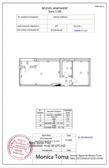 Apartament 2 camere (NOU)complet mobilat si utilat  + 1 loc de parcare - 7