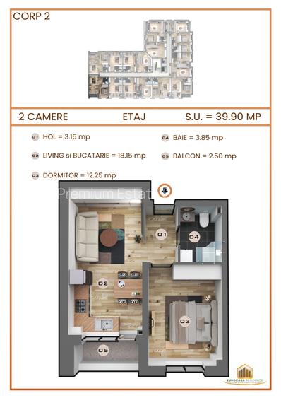VANZARE APARTAMENT 2 CAMERE-40 MP-TVA INCLUS-TINERETULUI MILITARI-COMISION 0% - 2
