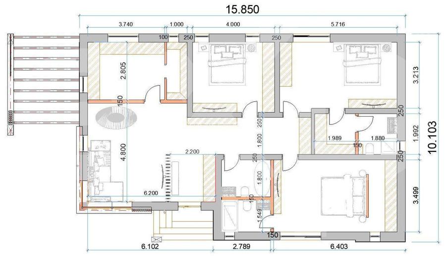 TVA inclus | Case PARTER 4 camere Trivale | Teren 465 mp | Util 120 mp - 6